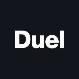 Duel Casino emblema sotet hatteren, negyzetes ikon