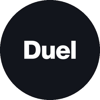 Duel Casino kerek avatar logo sotet hatteren