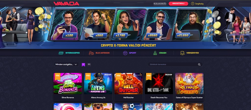 Vavada fooldal Crypto X-tornaval es jateklobbival